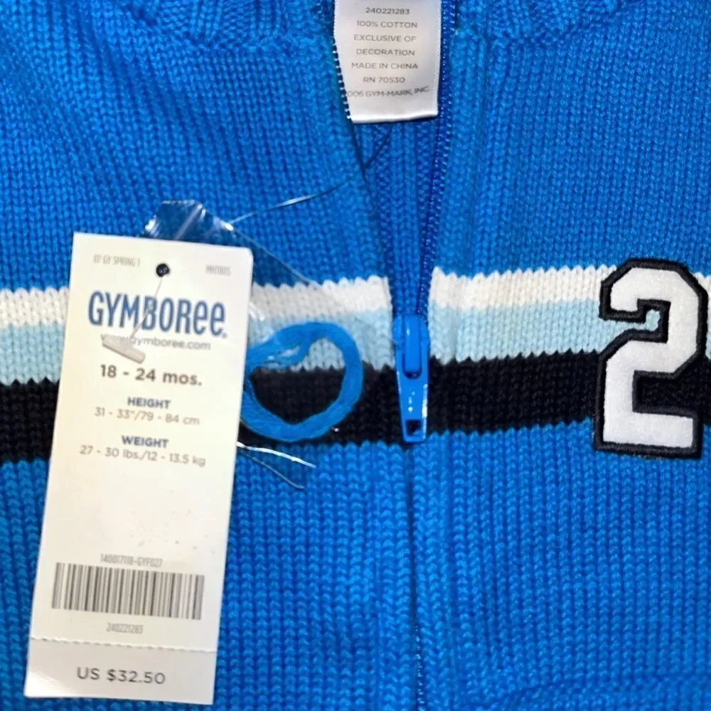 NWT Gymboree 18-24‎ mo Zip Up Knit Sweater Jacket